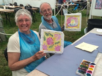 Workshop participants showing off their work