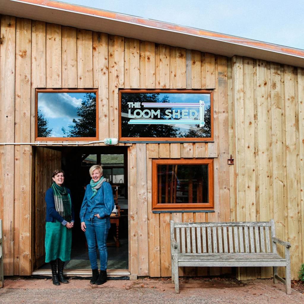 Louise Cottey and Liz Croft outside The Loom Shed  