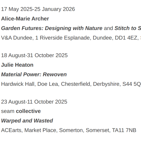 Dates for your diary