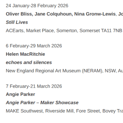 Dates for your diary