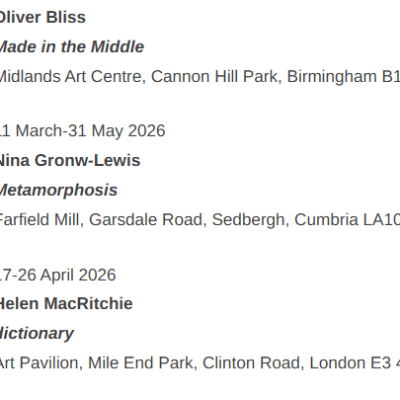Dates for your diary